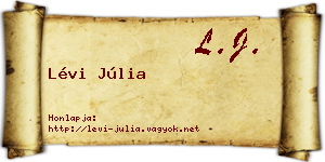 Lévi Júlia névjegykártya